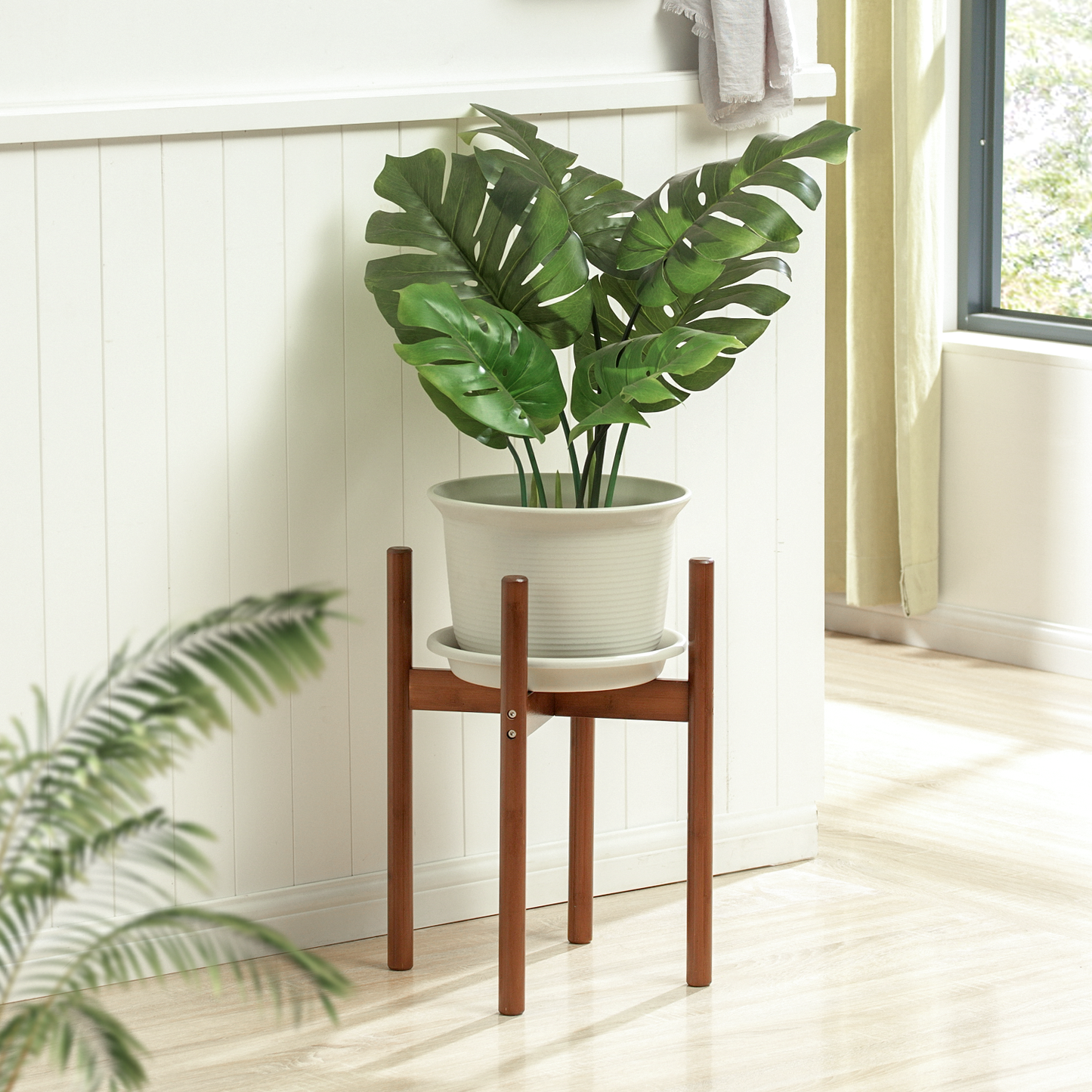 Plant Stand - Single Plant Holder Suitable for 10" Pot - Brown