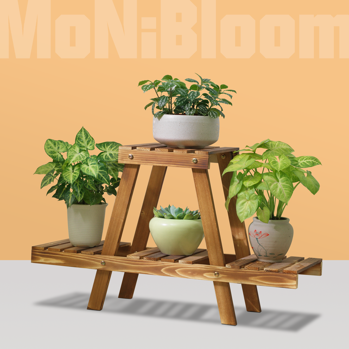 Garden Flower Plant Display Shelf - "A" Scale Style - Carbonized