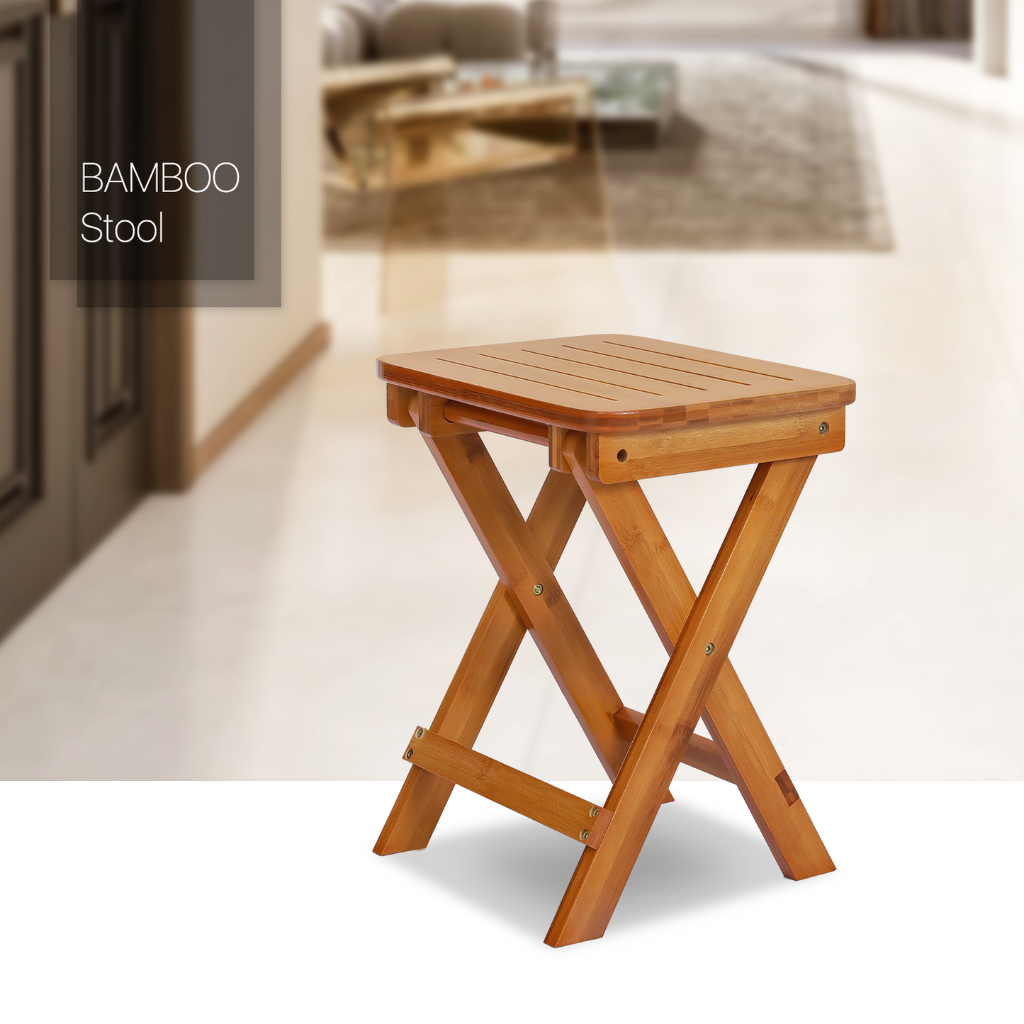 Foldable Step Stool Foot Rest - Brown