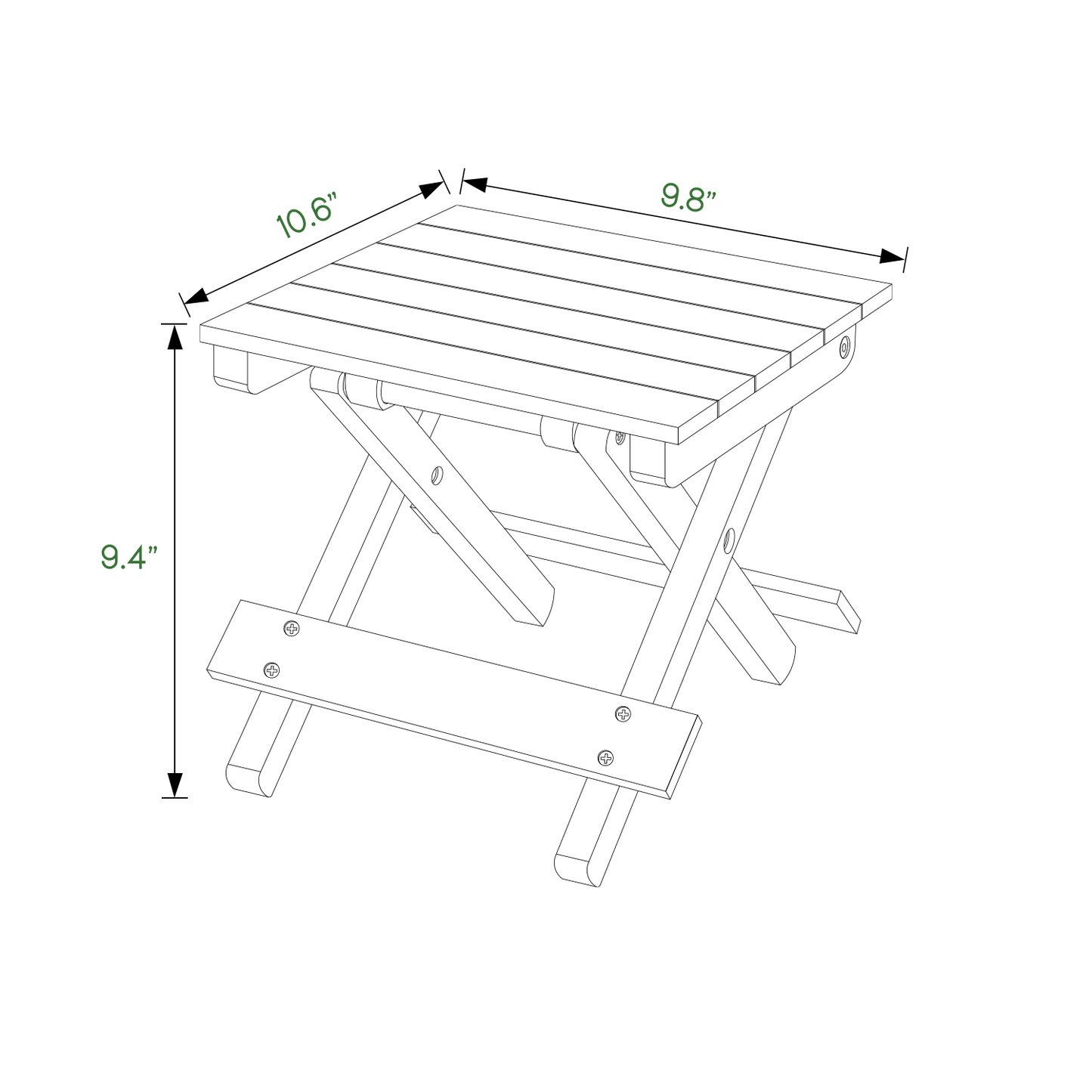 Wooden Mini Folding Stool Foot Rest - 10" - Natural