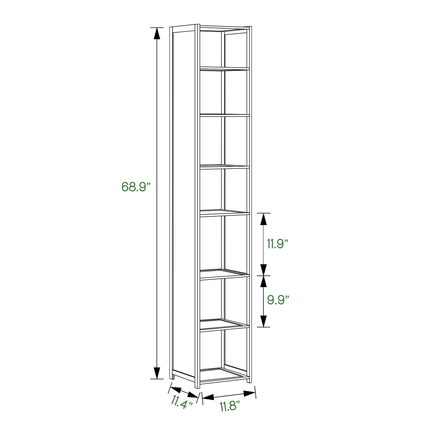 Multi-Functional Freestanding Display Storage Shelf - 7 Tier - Brown