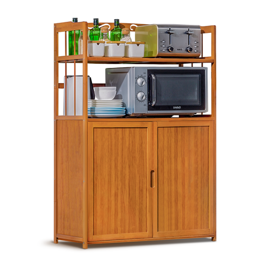 Freestanding Kitchen Cupboard - Bottom Storage Sideboard - 4 Tier - Natural