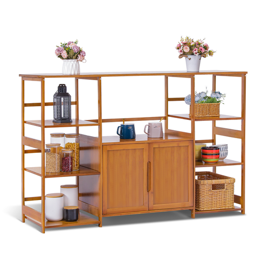 Freestanding Kitchen Cupboard - Bottom Storage Sideboard - 53" - Brown