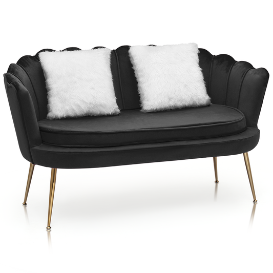 52" Velvet Tufted Upholstered Sofa Couch - Love Seat w/2 Pillows