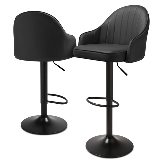 Strip Pattern Bar Stool w/Surrounded Seatback 2 Pcs