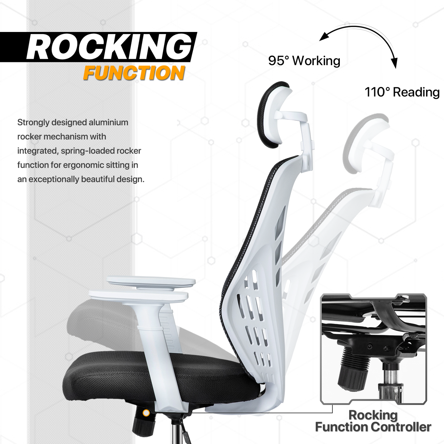 Mesh Task Chair with Headrest - 29" x 47" Studded Mat Set