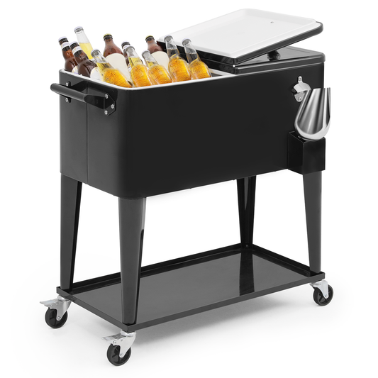 Rolling Cooler Cart - 80 Quart - w/Ice Scoop