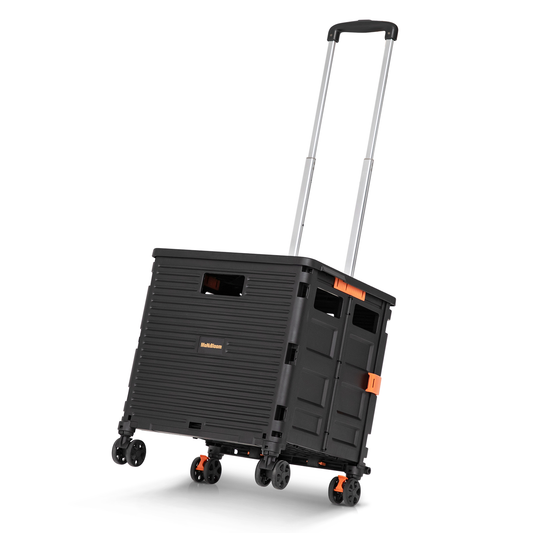 4-Wheeled Folding Shopping Cart w/Swivel Caster - 55 Litre