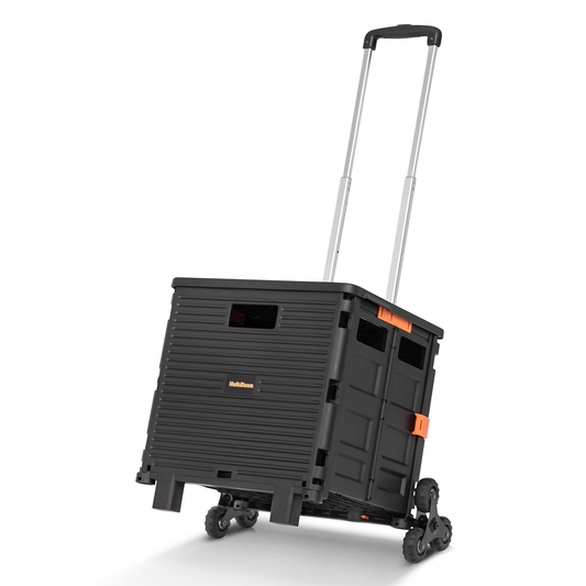 2-Wheeled Folding Shopping Cart w/Stair Climber - 55 Litre
