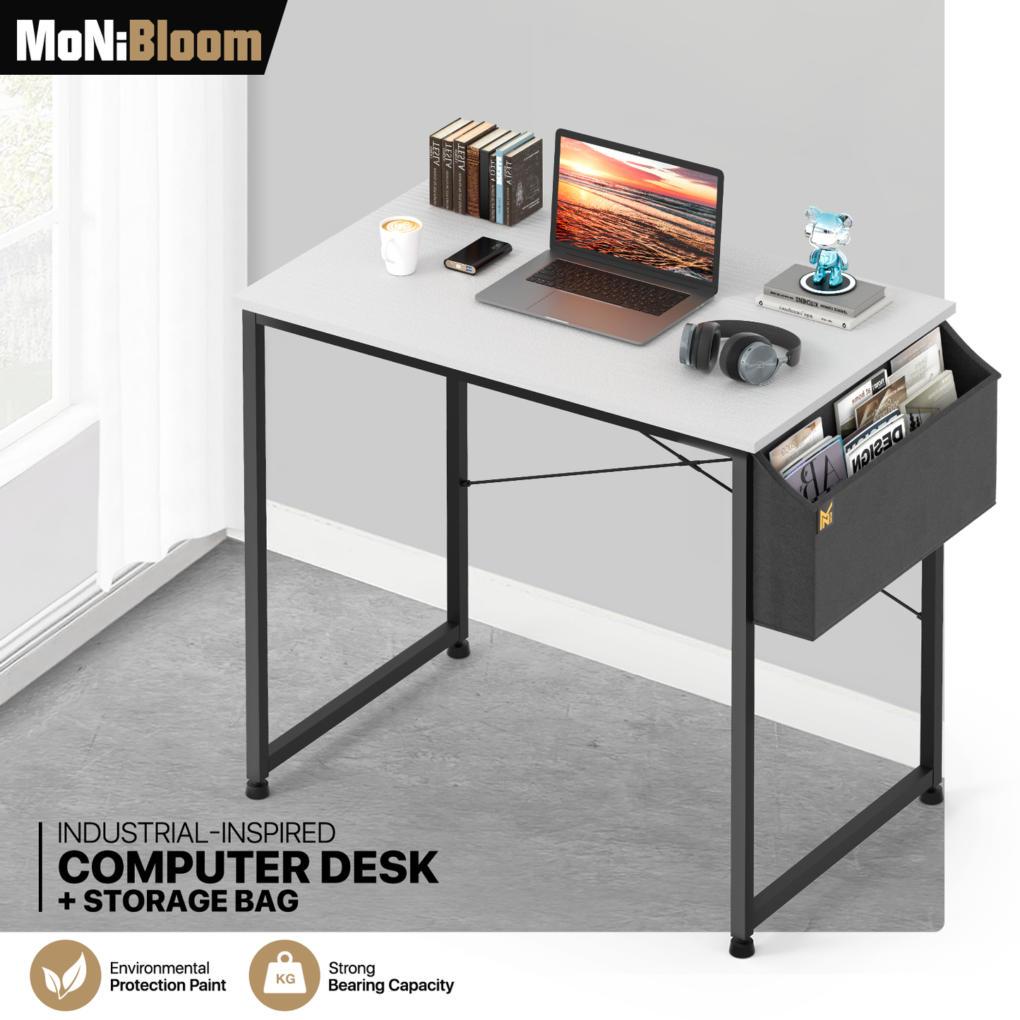 White Willow Wood Computer Desk (Various sizes) - with Storage Bag
