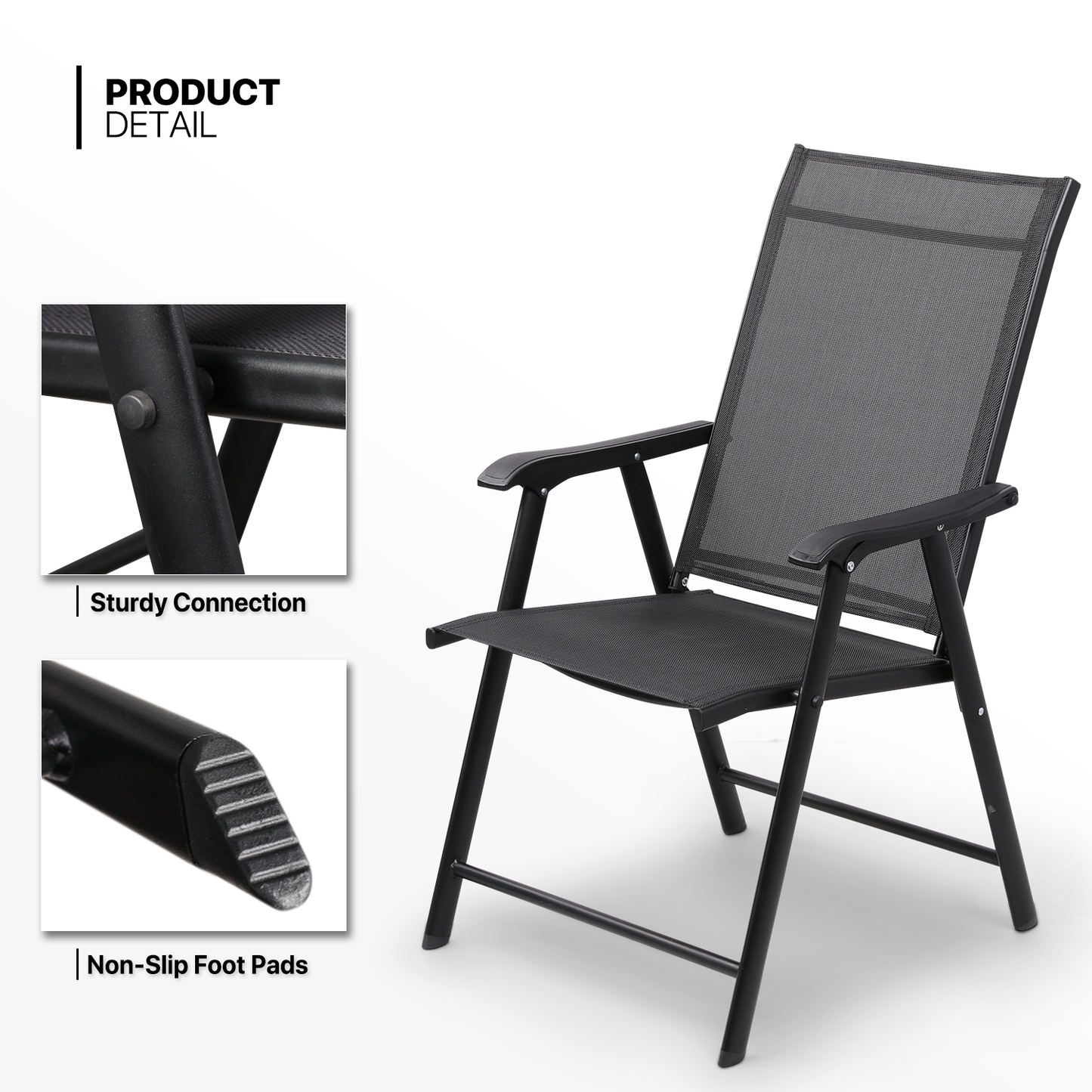 Set of 2 Foldable Patio Sling Chair