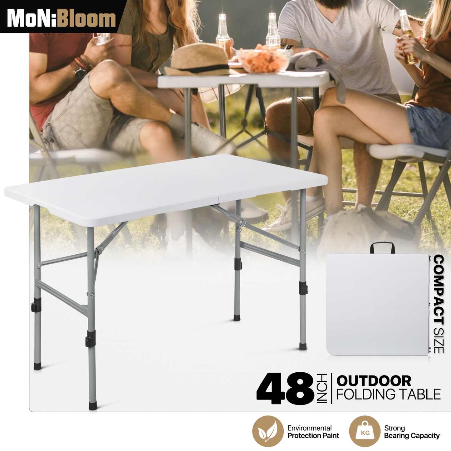 Rectangular 48" Foldable Table