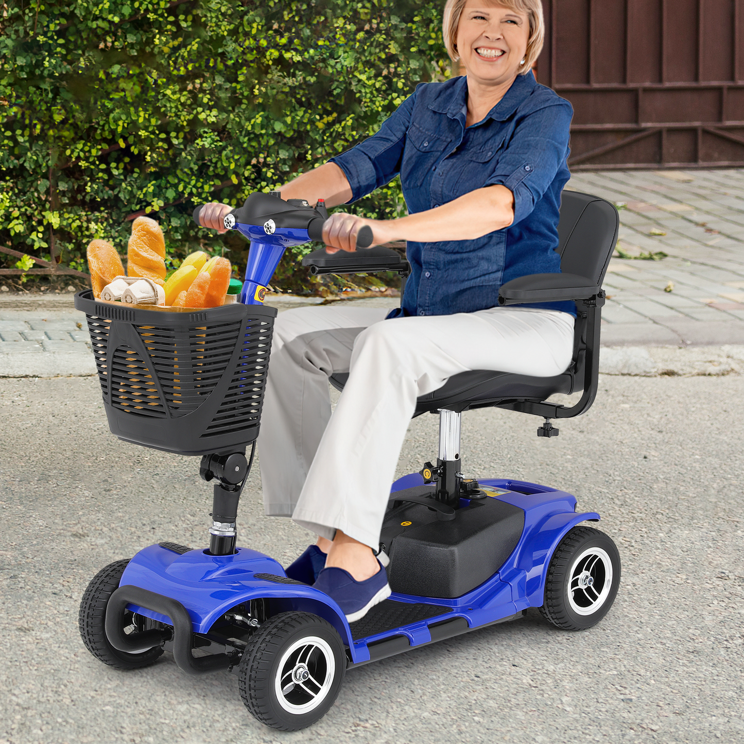 4-Wheels Mobility Scooter - 12 Miles of Battery Life - Adjustable Seat - Up to 3.8mph