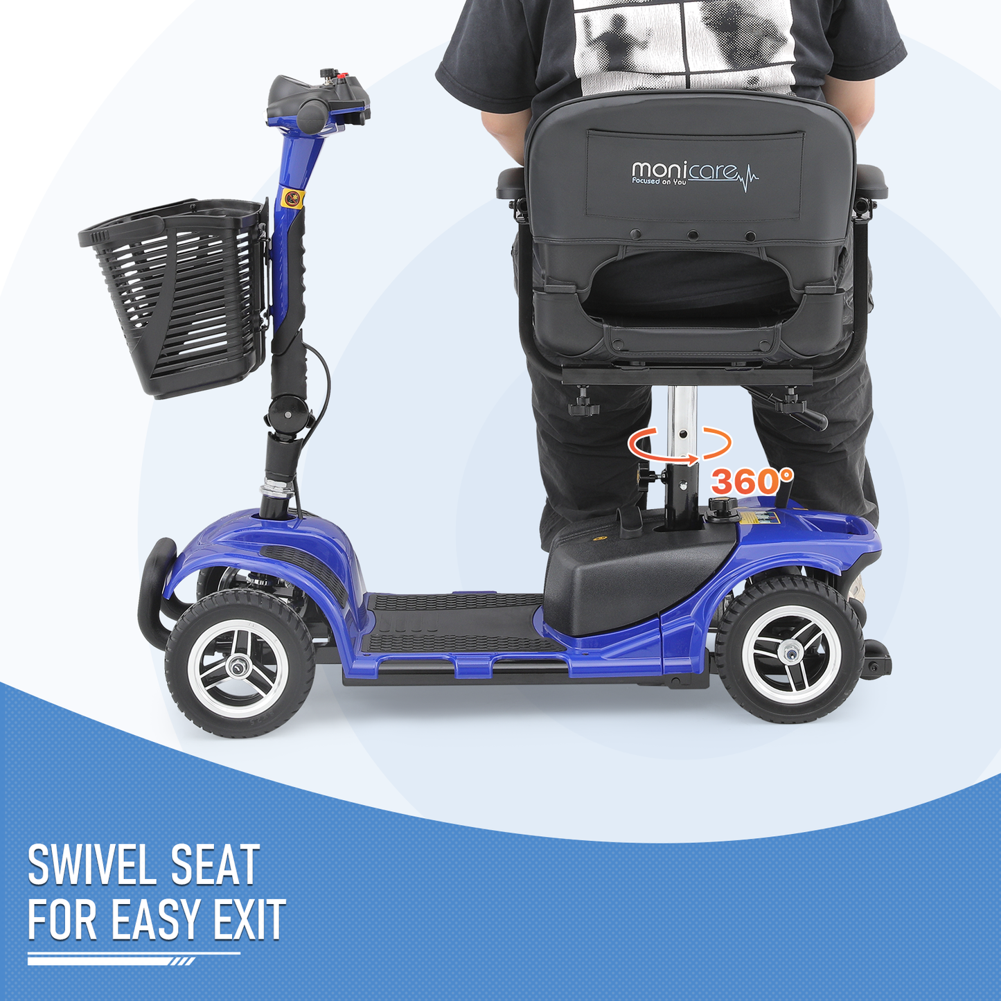 4-Wheels Mobility Scooter - 12 Miles of Battery Life - Adjustable Seat - Up to 3.8mph