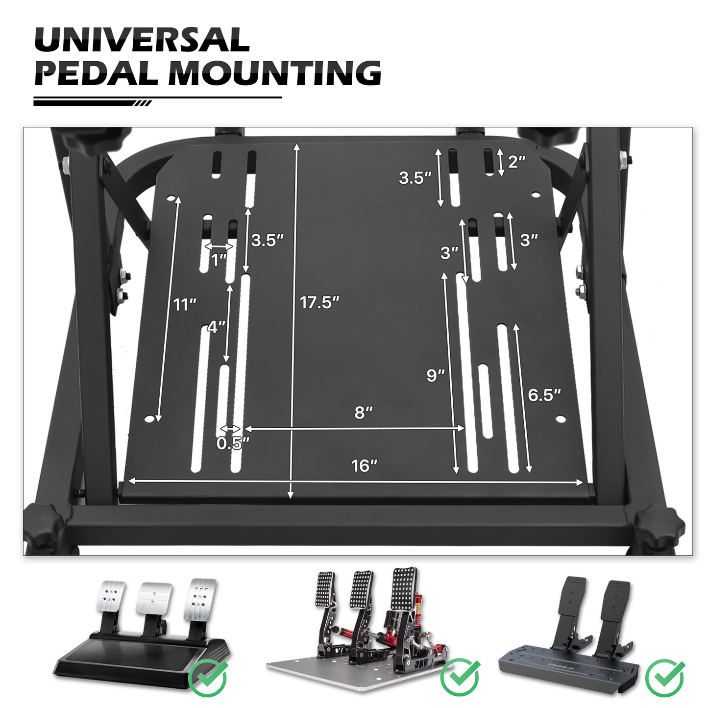 Racing Simulator Cockpit Wheel Stand with TV Mount Stand