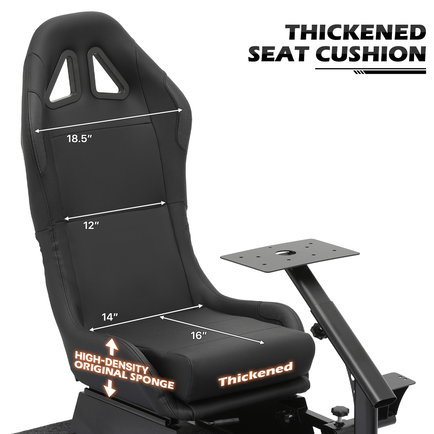 Racing Simulator Cockpi - Adjustable Gaming Seat - Black