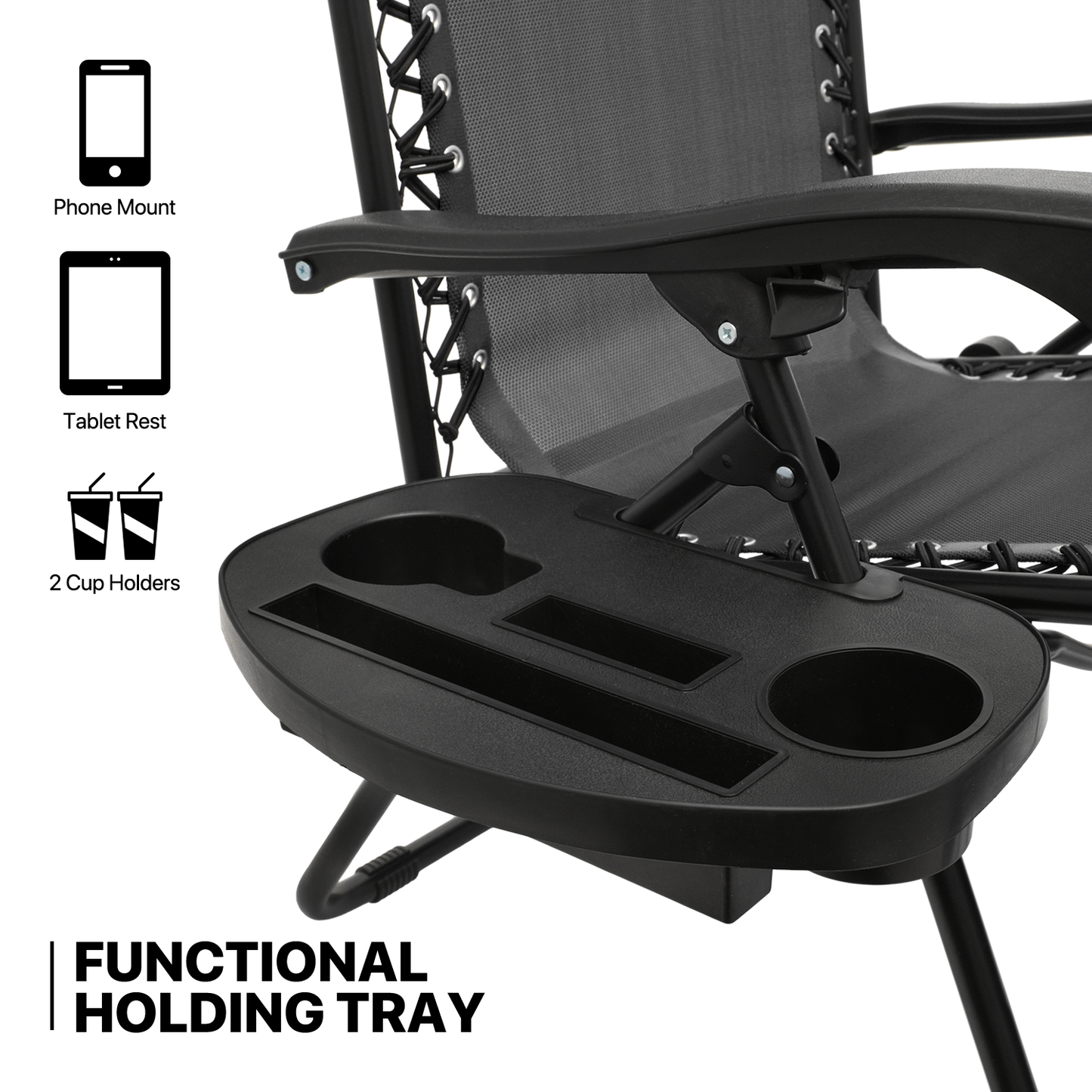 Set of 2 Zero Gravity Chair 20"x26"x43.5" - with Sunshade