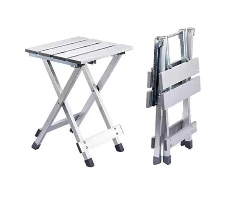 Aluminum Set of 2 Portable Picnic Light Weight & Folding Camping Chair - Silver