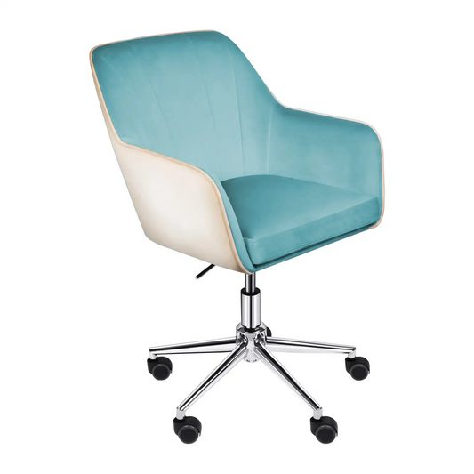 Velvet Computer Chair Adjustable Mid-Back Home Office Swivel Desk Executive Seat