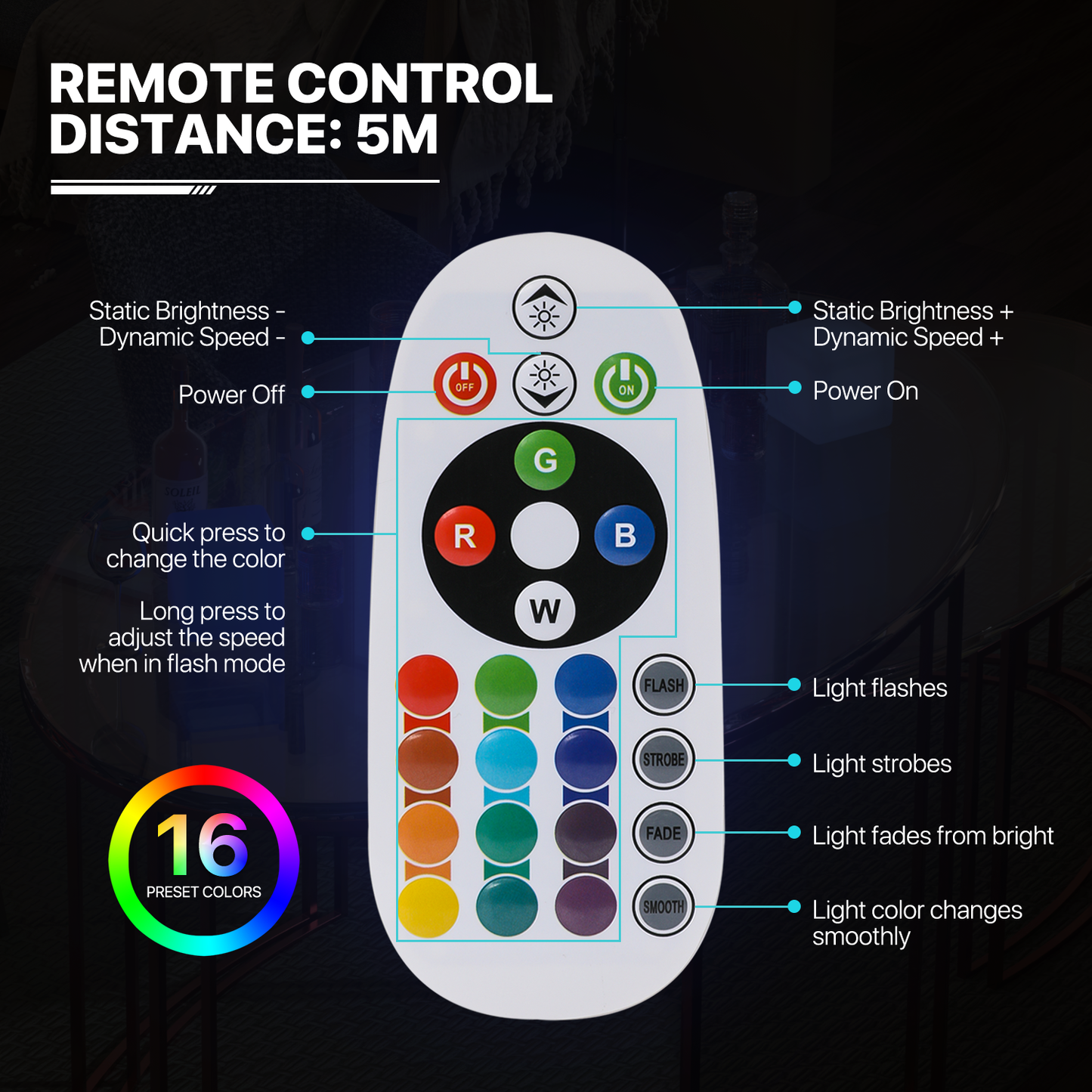 LED - Decor Light - 6''Cube - 16 Colors Remote Control