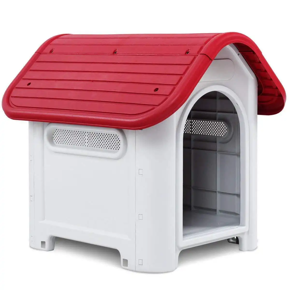 Waterproof Plastic Dog House Puppy Kennel Indoor Outdoor Pet Shelter - Up to 20lb