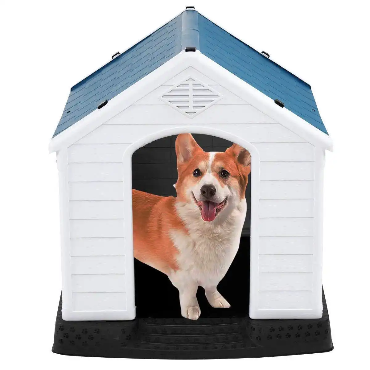39" Plastic Dog House Waterproof Pet Shelter - up to 80lb