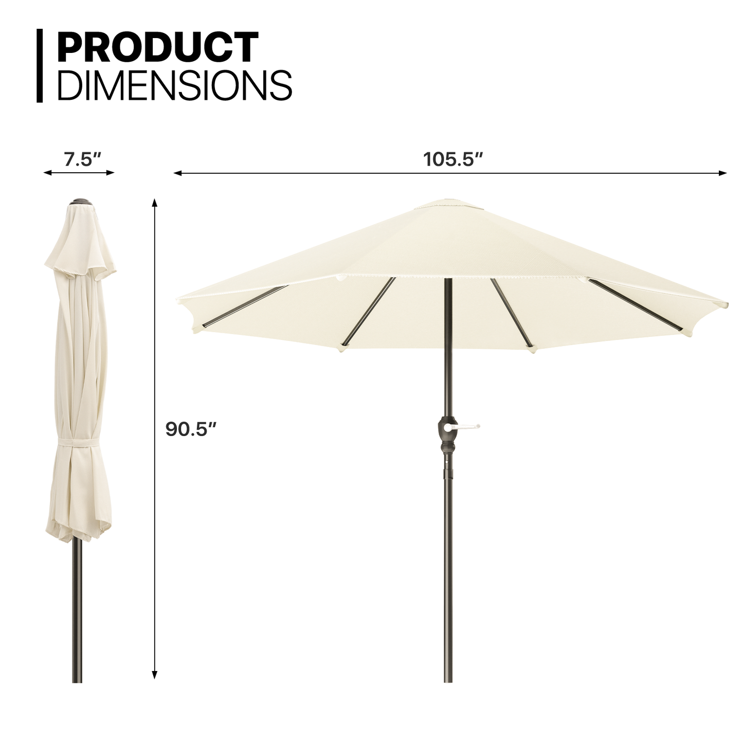 9 Ft Market Umbrella - 160g Polyester
