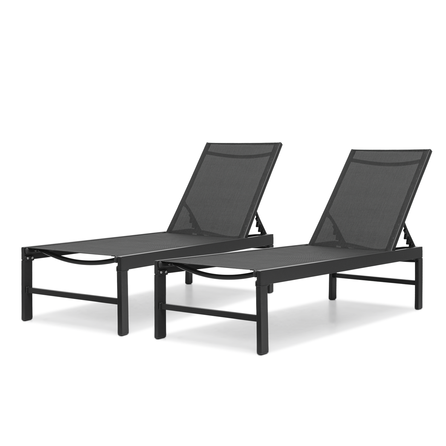 Set of 2 Lounge Chair - Adjustable Backrest
