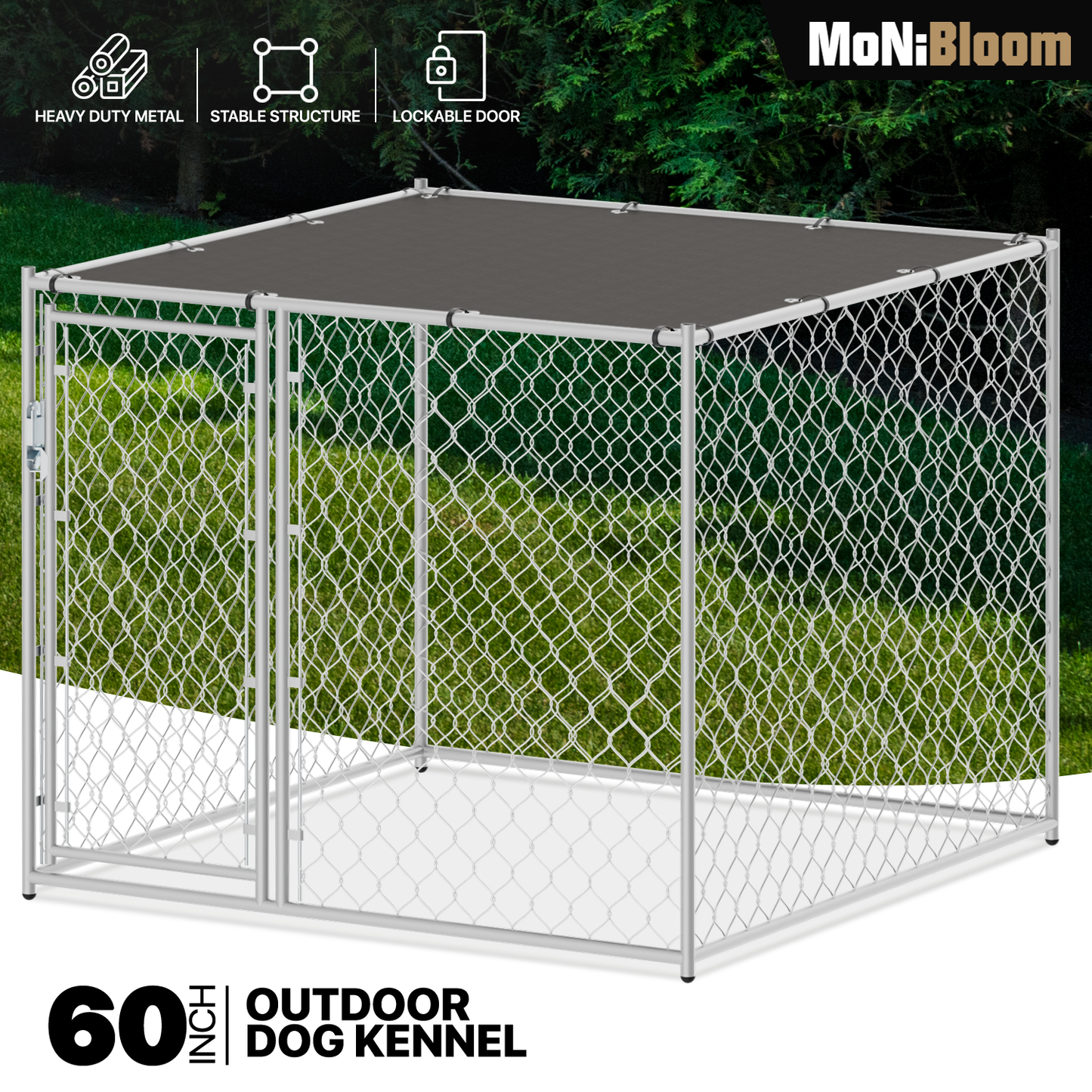 Pet Cage - 60''Length 49''Height - 4 Pcs - Sliver