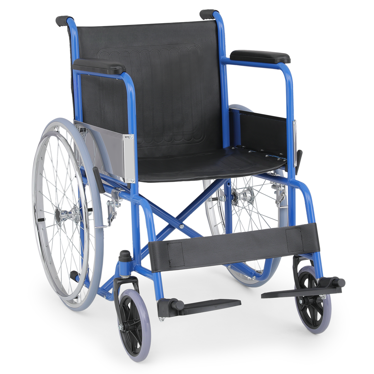 Wheelchair - Steel Frame PVC Seat - 7.5" Front & 22.5'' Rear Wheel - 20*16'' Seat Size