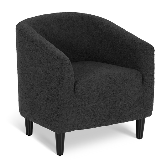Boucle Fabric Sofa - Barrel Shape Accent Chair