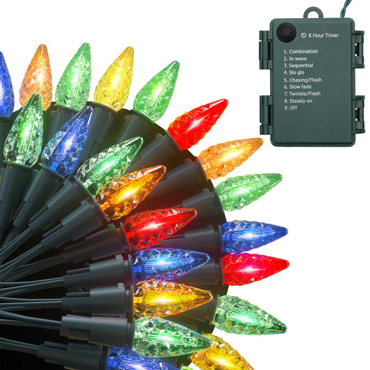 LED String Fairy Light - 50 Bulbs, 17 Ft - 8 Modes, Auto Shutdown