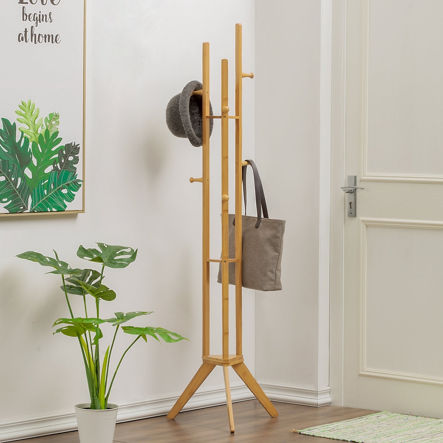 Coat Tree Stand - Triple Pillar