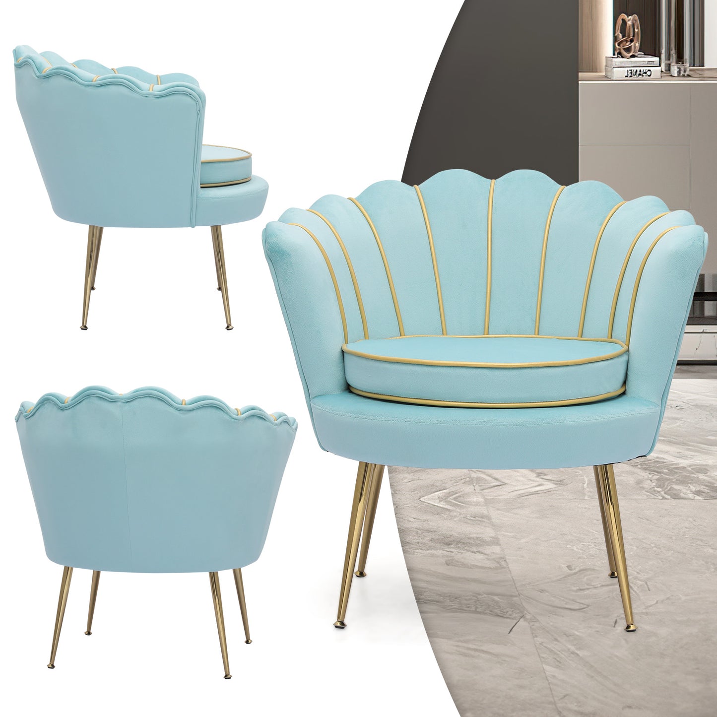 Velvet Vanity Upholstered Relaxation Accent Chair