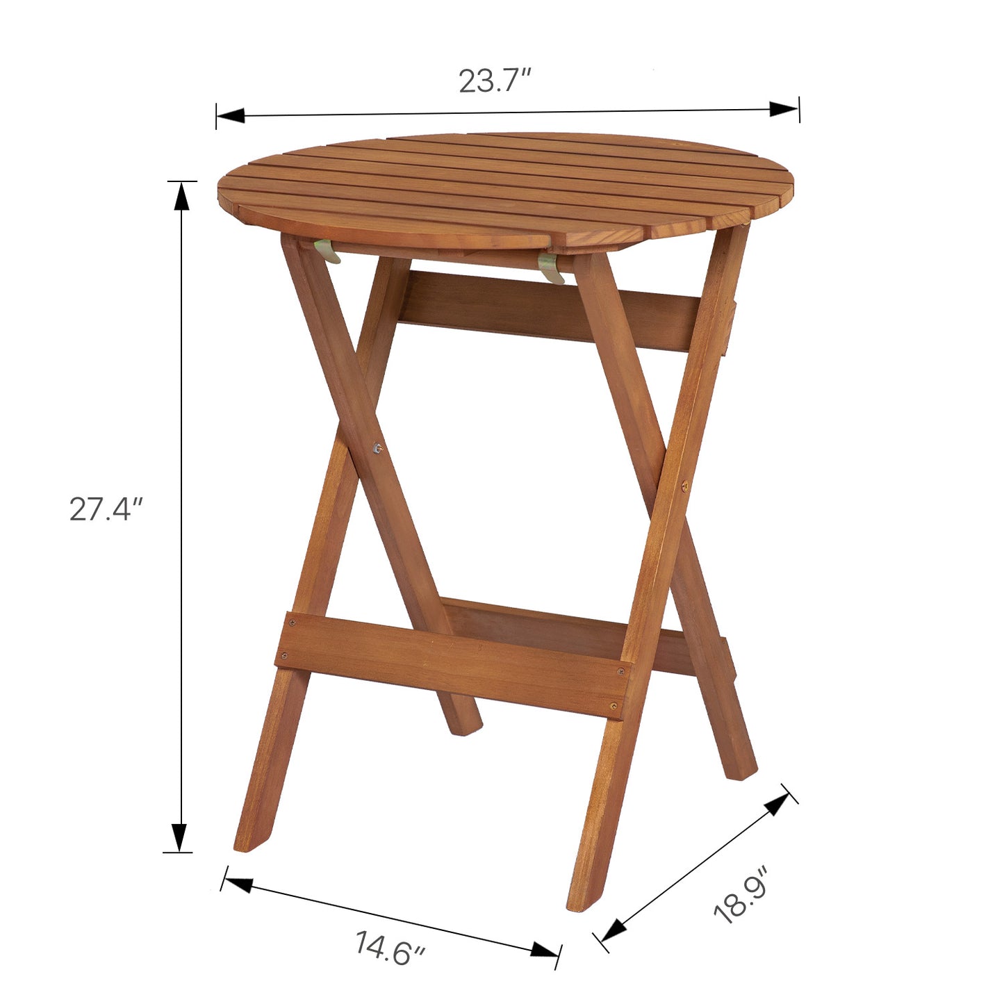 Round Folding Table - Wood - Brown