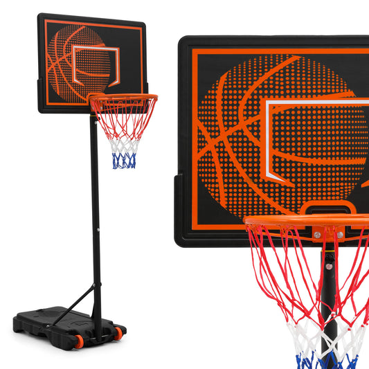 7 ft Adjustable Height Basketball Hoop - Rectangle Black Backboard