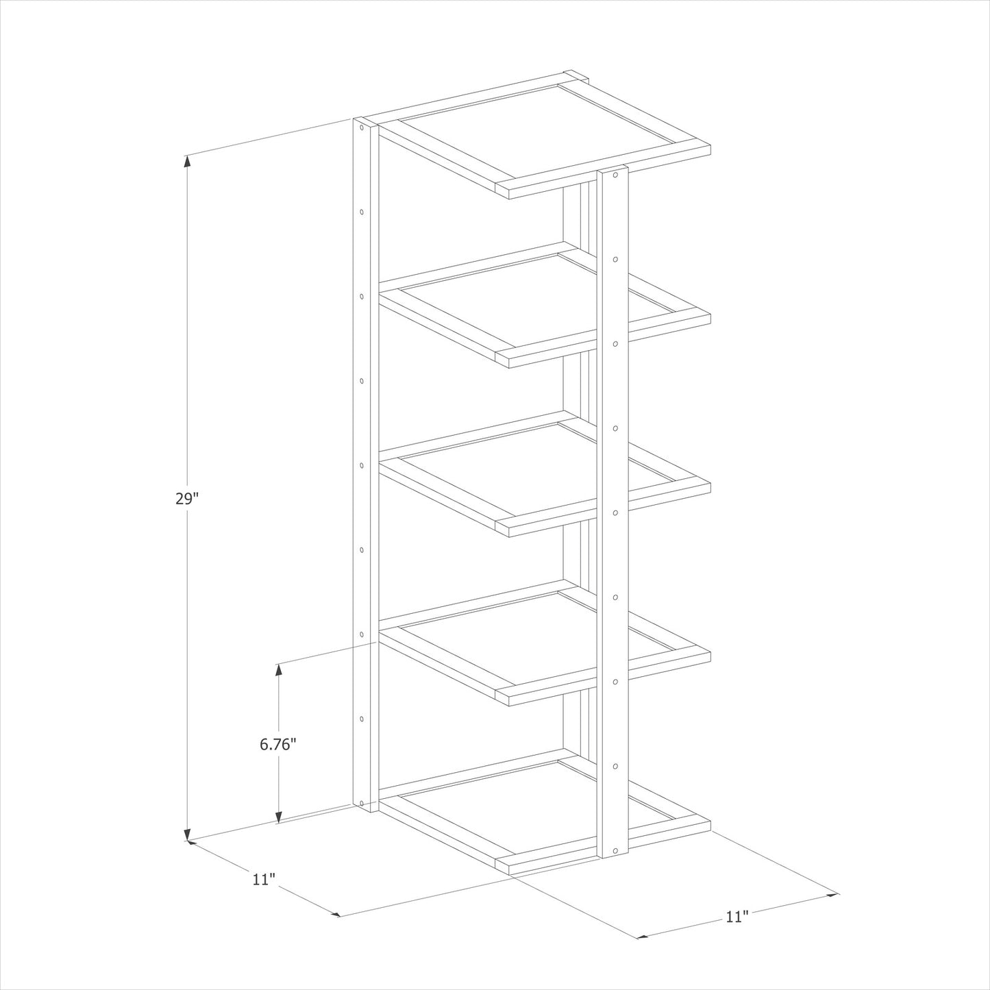 11" Single Stand Shoe Rack - Brown