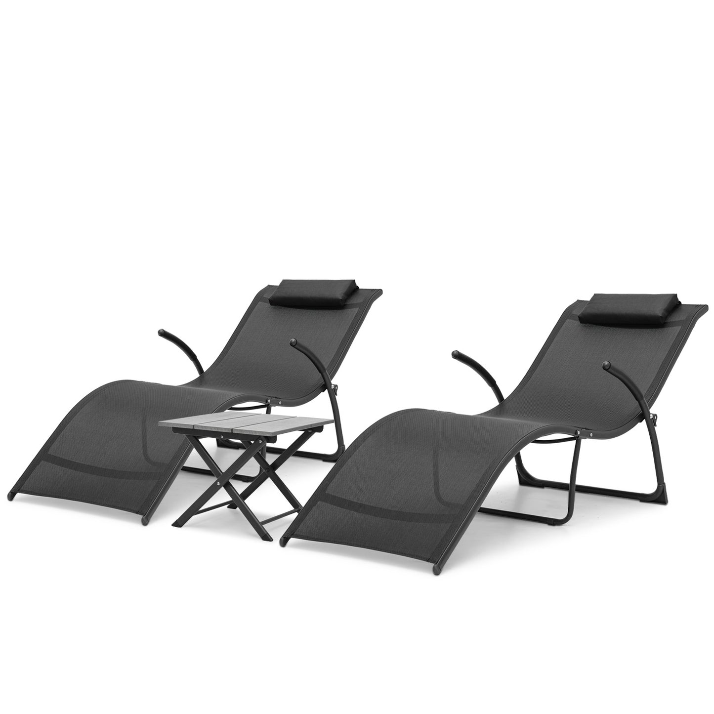 Patio Set - 2 Zero Gravity Chair + 1 Side Table
