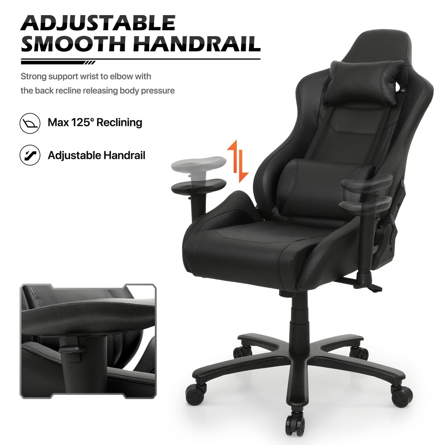 Gaming Chair w/Lumbar Support & Headrest #006