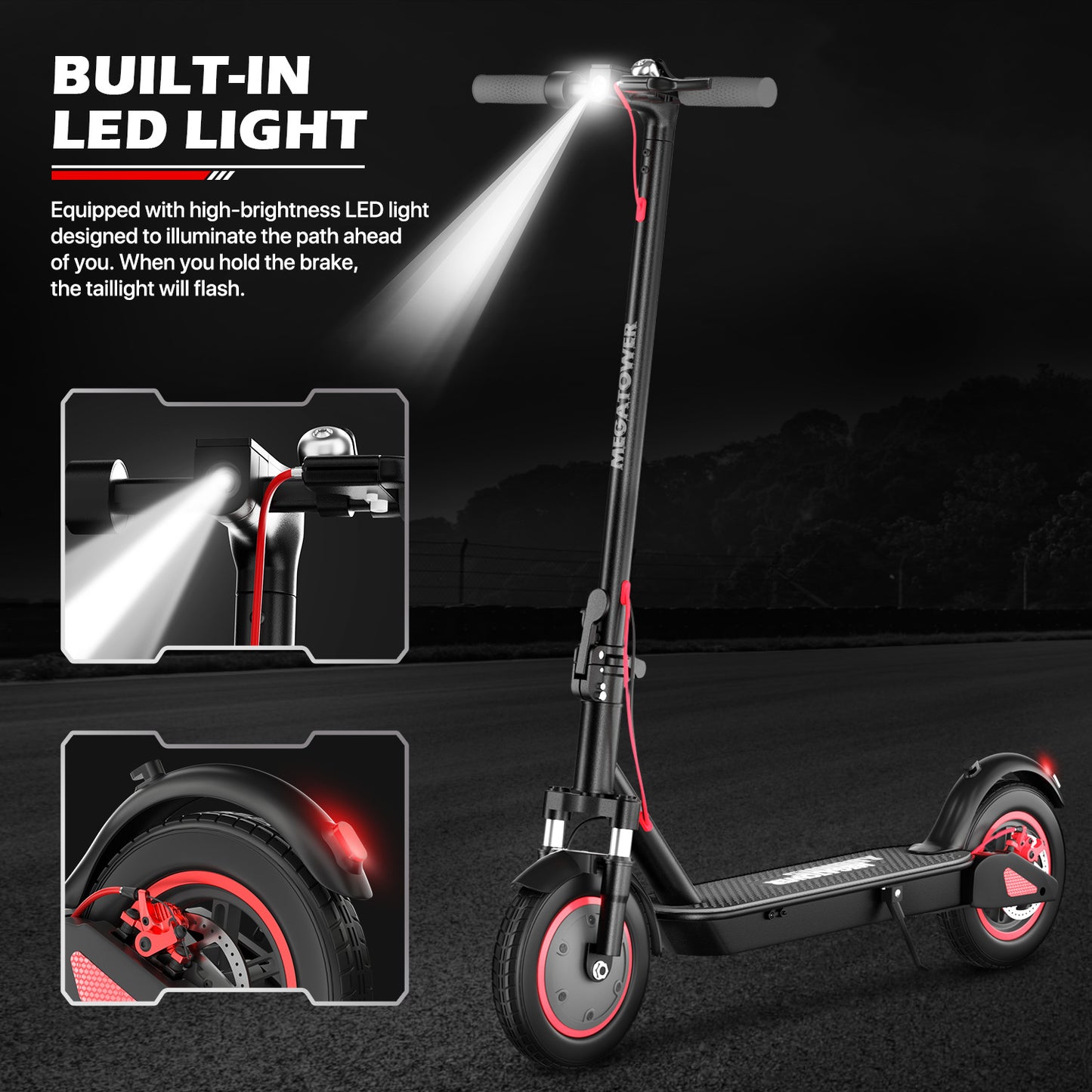 Electric Scooter - 36V, 12.5A, Black