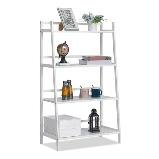 Simplified Trapezoid Multi-Functional Flower Plant Rack - 4 Tier - White