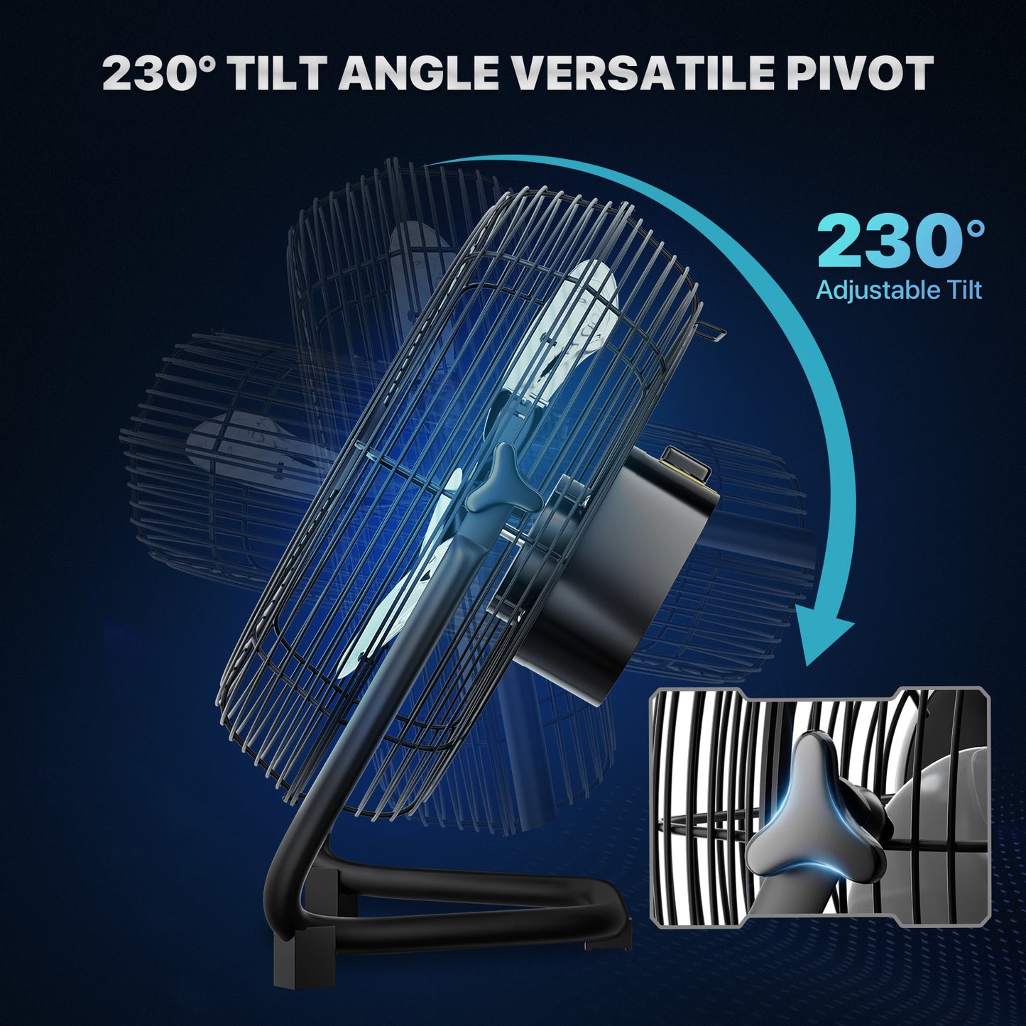 14" Floor Fan - 3 Speeds - Adjustable Tilt