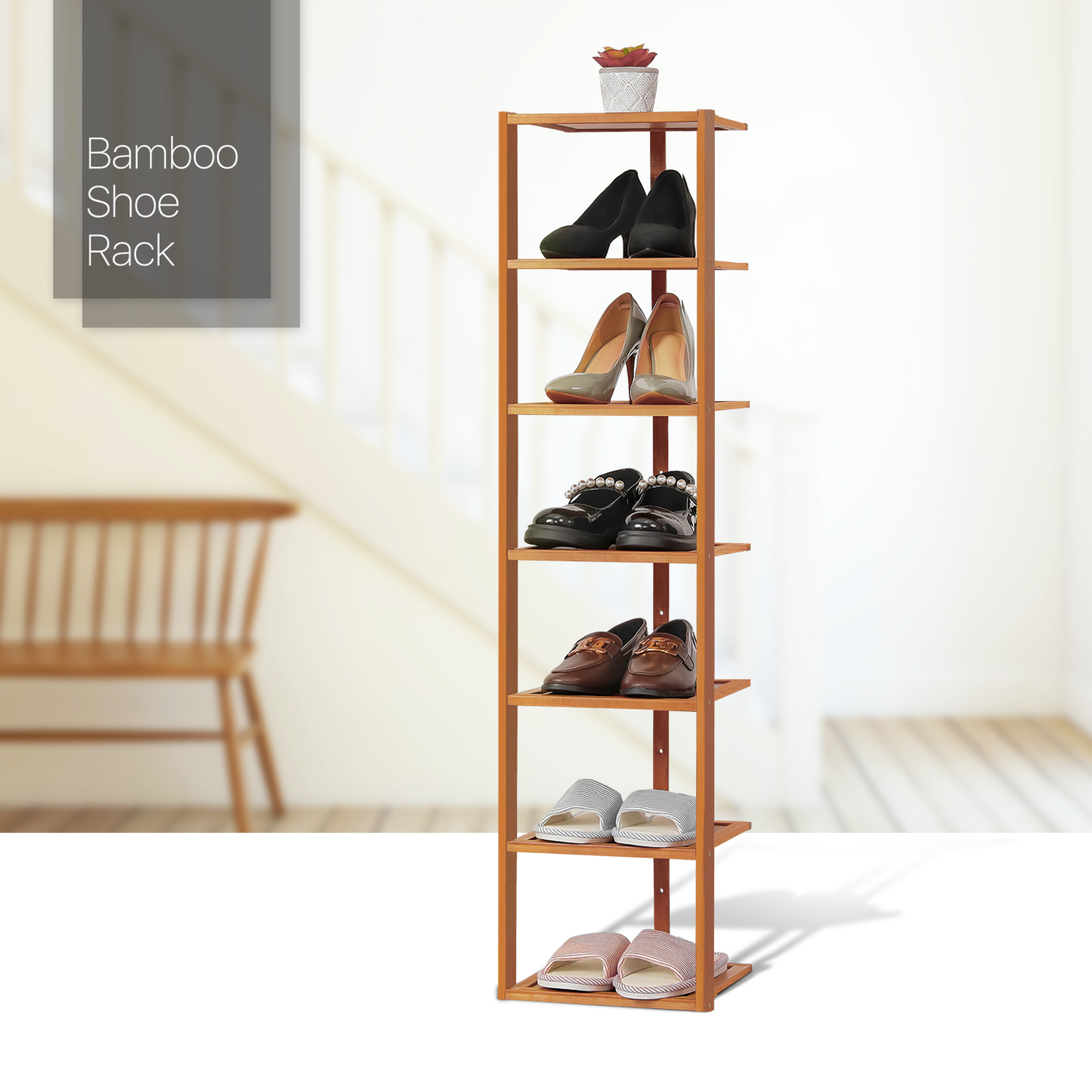 11" Single Stand Shoe Rack - Brown