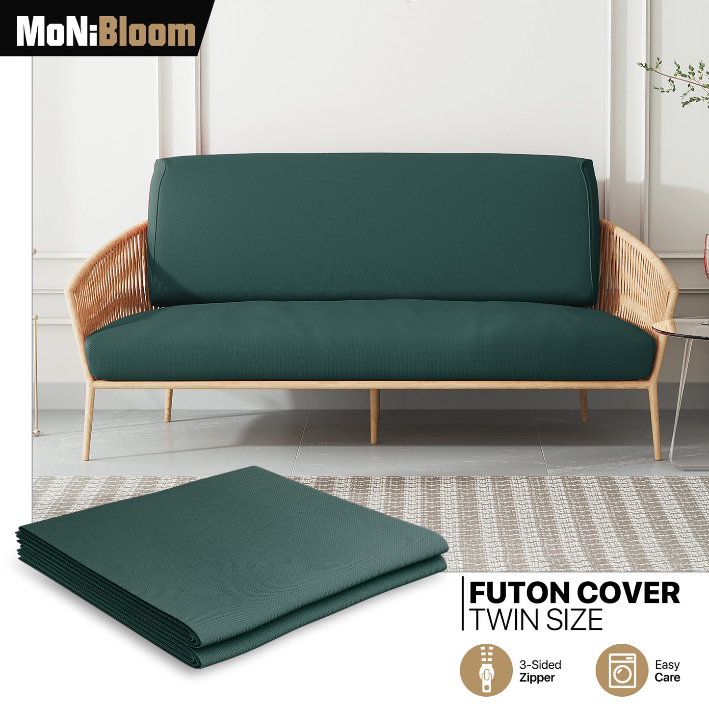 Futon Cover - Polyester - Twin Size 39"x75"x2"