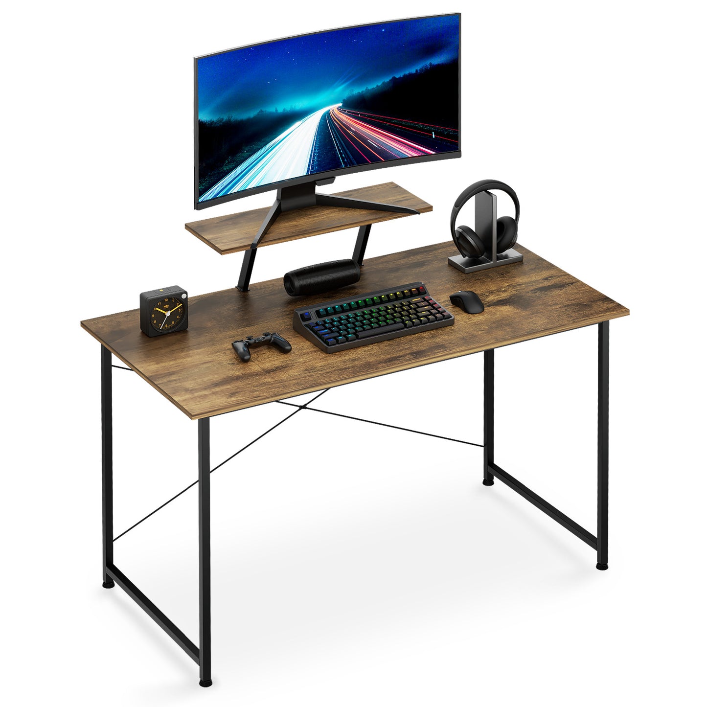 47" Length Computer Desk-with Monitor Stand
