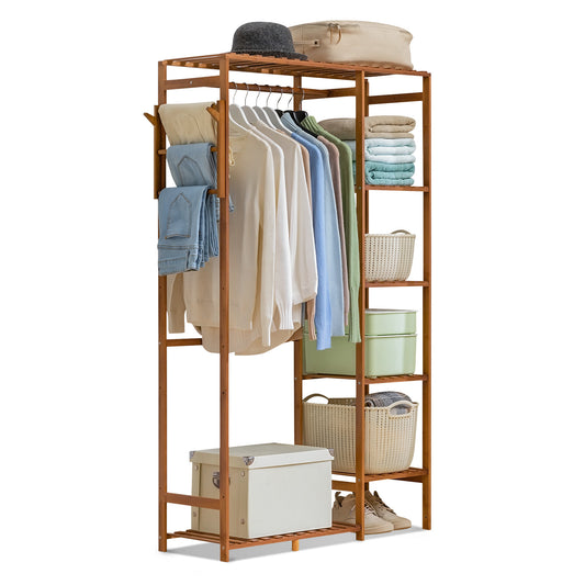 Garment Cabinet Clothes Organizer - Single Rack - Brown