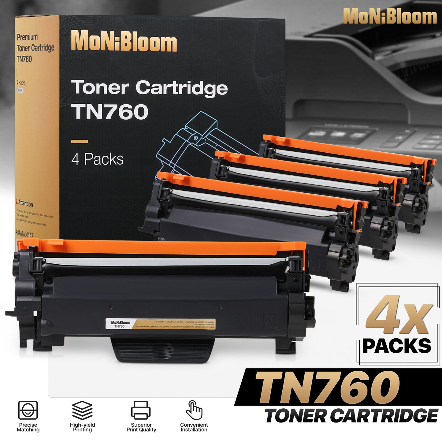 TN760/730 Toner Cartridge Replacement w/Chip for Brother