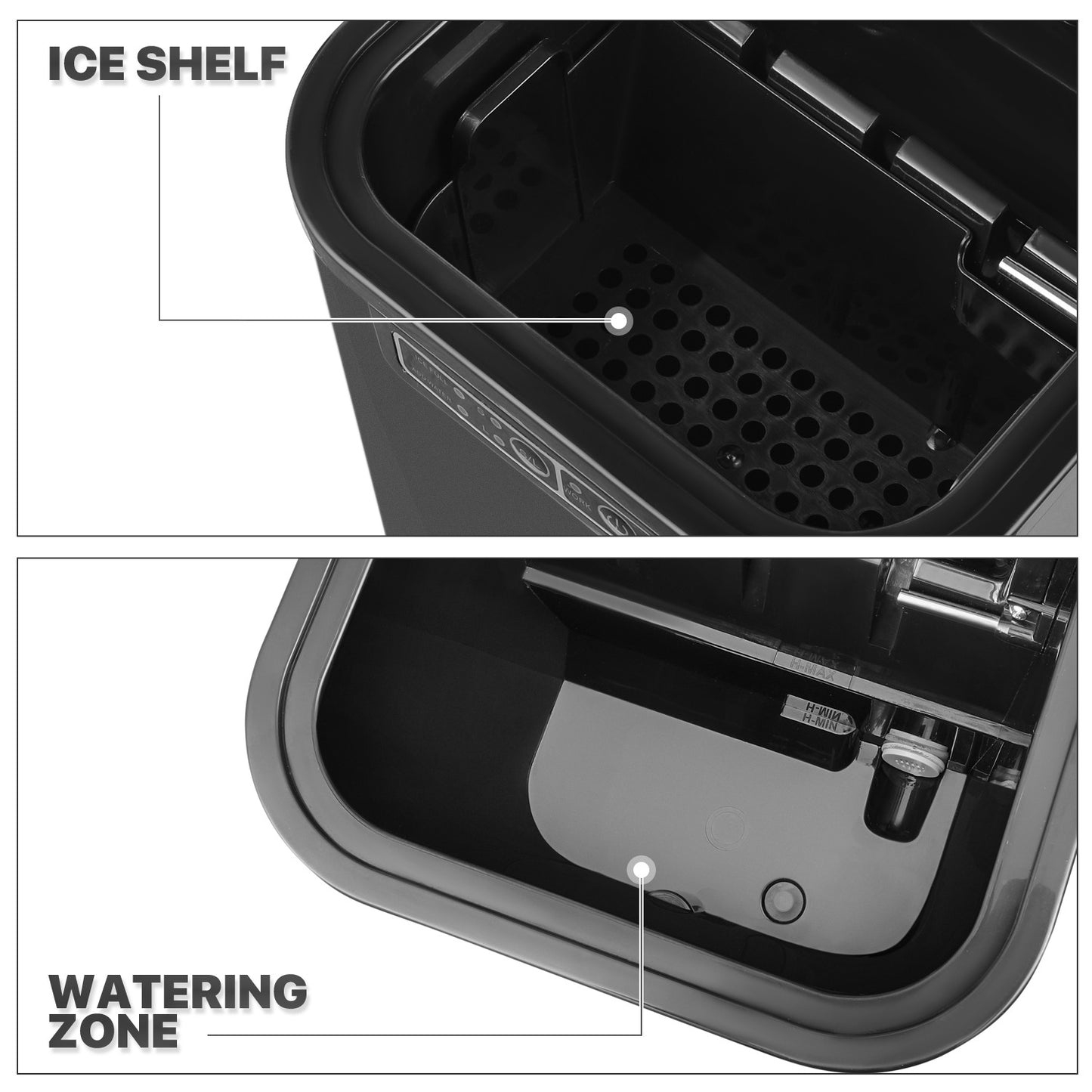 Ice Maker Machine - 2.2L Storage Tank - Bullet Shape - 22lbs/ 24hrs - with Scoop