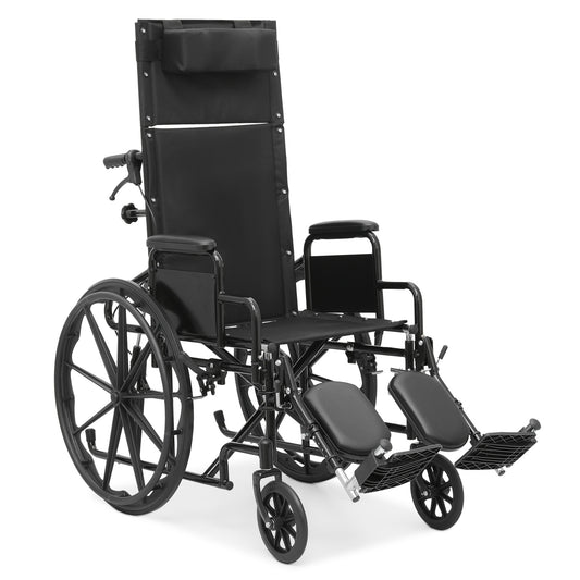 Reclinable Transport Wheelchair - FDA Aproved - 18.5"x16" Seat