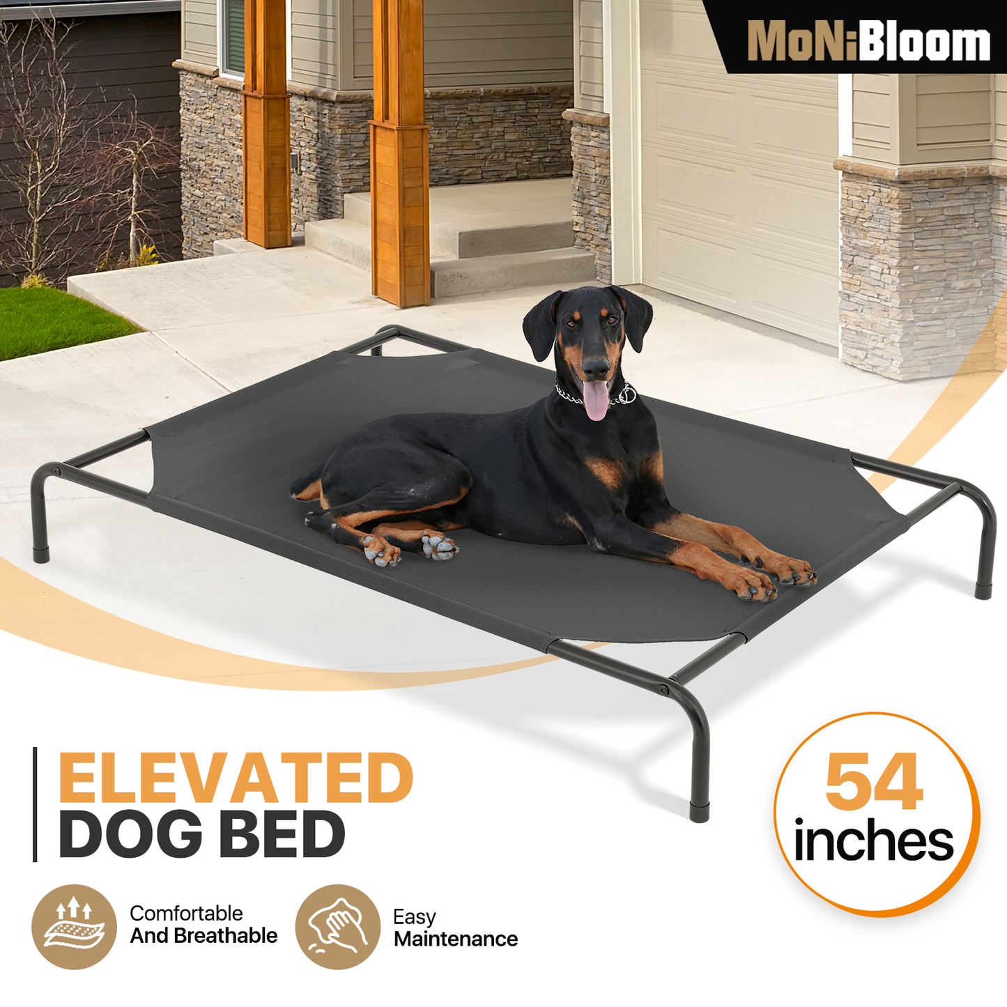 Elevated Dog Bed - Non-Slip Cooling Pet Bed - 54'' Length